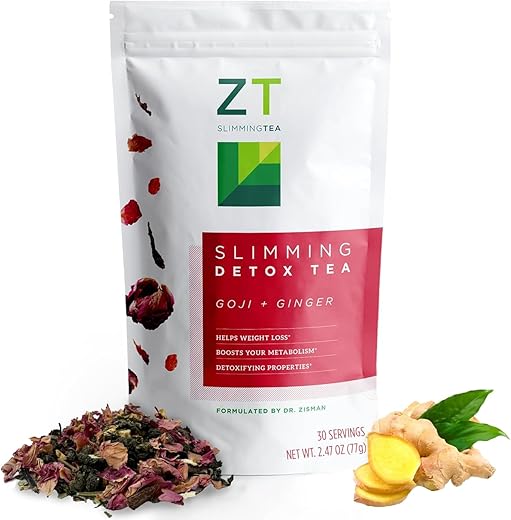 Dr. Zisman ZT Slimming Tea - Dr. Zisman ZT Slimming – Chá Detox Goji-Gengibre – Gerenciamento de Peso Saudável com Chá de Ervas Orgânico para Limpeza e Aceleração Natural do Metabolismo (Folhas Solta)