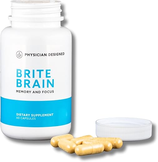PD VARS - Suplemento Brite Brain Physician Designed | Ultra CoQ10 com PQQ | para Energia e Foco | 60 cápsulas | Marca Brite Brain