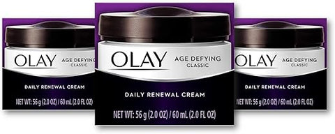 Creme Renovador Diário Olay Age Defying Classic, Hidratante Facial, 60ml (Pack com 3 unidades)
