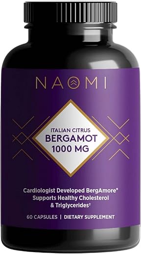 Italian Citrus Bergamot 1000mg – Potência Elevada Desenvolvida por Cardiologista Premiado, Comprovadamente Clínica para Apoiar Colesterol e Triglicerídeos Saudáveis - NAOMI