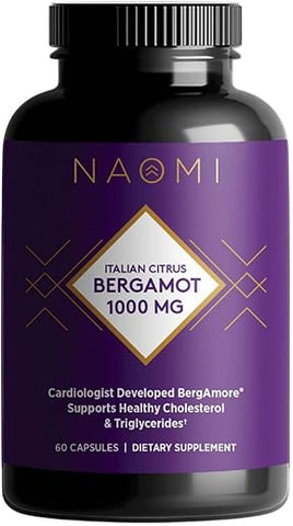 Italian Citrus Bergamot 1000mg – Potência Elevada Desenvolvida por Cardiologista Premiado, Comprovadamente Clínica para Apoiar Colesterol e Triglicerídeos Saudáveis - NAOMI