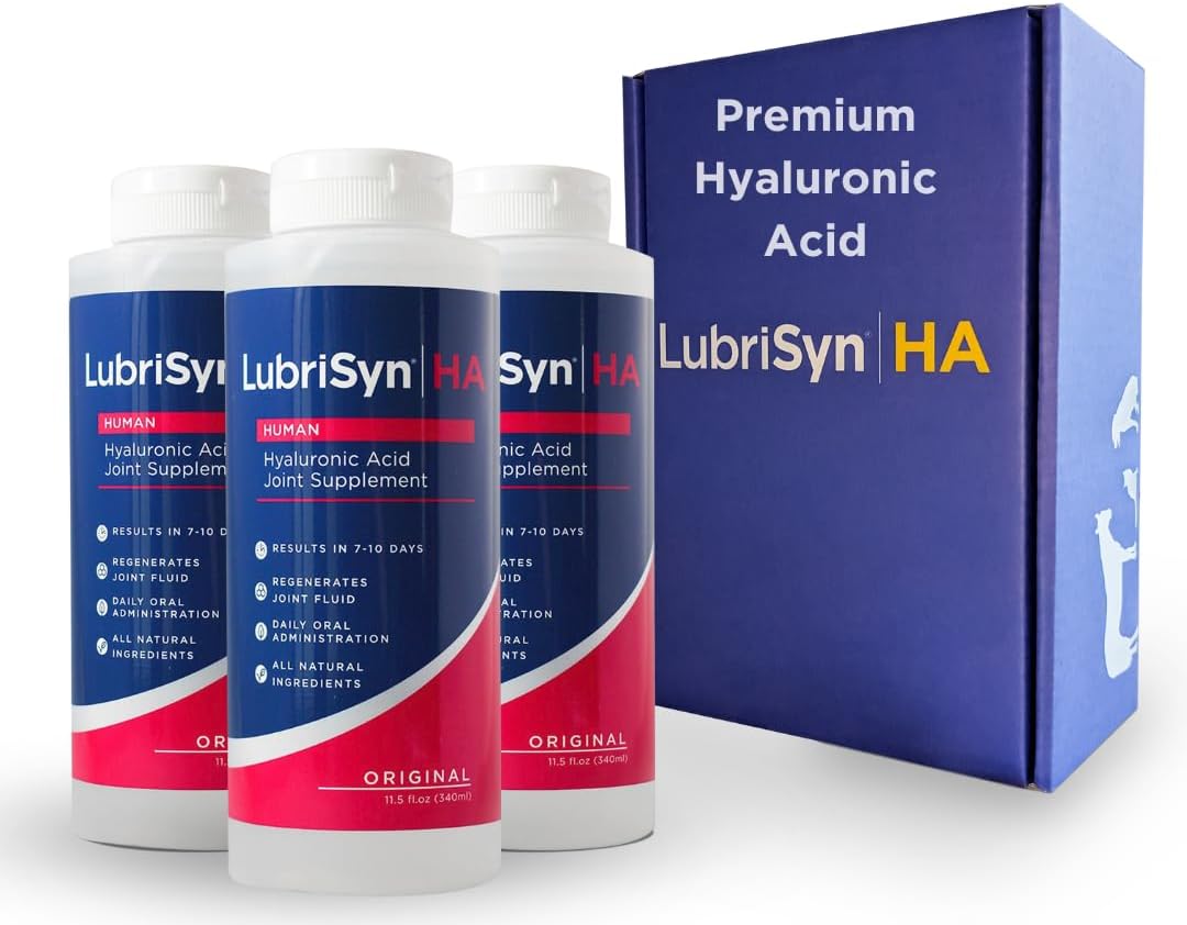 Lubrisyn - LubriSynHA – Suplemento Articular Humano Original 3 x 325ml – Ácido Hialurônico HA de Alto Peso Molecular – Suporte Articular para Mulheres