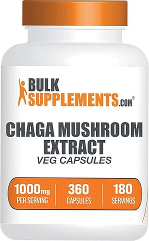 com Cápsulas de Extrato de Cogumelo Chaga – Extrato de Chaga, Cápsulas de Cogumelos Chaga – Vegano - BulkSupplements