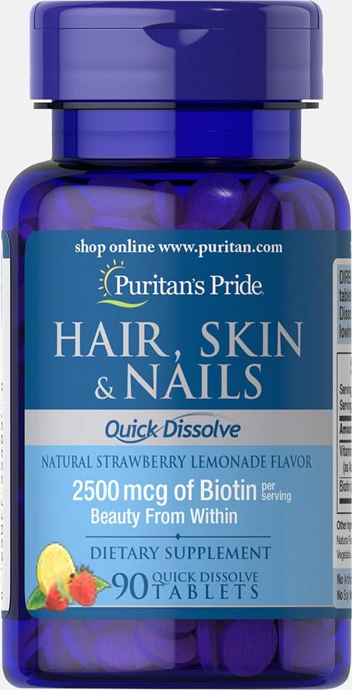 Puritan's Pride - Puritan’s Pride – Cabelo Pele Unhas – 90 Comprimidos Rápida Dissolução