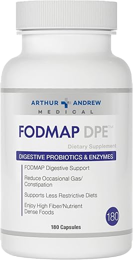 FODMAP DPE: Probióticos Digestivos e Enzimas, Alívio para Intolerância a FODMAP e Alimentos Altamente Fermentáveis, Vegano, Não-OGM, 180 Cápsulas - Arthur Andrew Medical