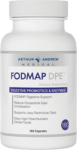 FODMAP DPE: Probióticos Digestivos e Enzimas, Alívio para Intolerância a FODMAP e Alimentos Altamente Fermentáveis, Vegano, Não-OGM, 180 Cápsulas - Arthur Andrew Medical