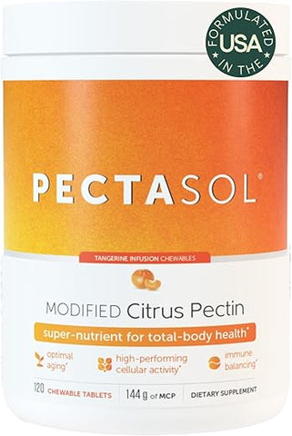PectaSol Modified Citrus Pectin – 120 Tabletes Mastigáveis de Tangerina – Suplemento para Saúde Total do Corpo, Apoio ao Coração, Sistema Imunológico e Resposta Inflamatória – Mantenha-se Saudável - EcoNugenics