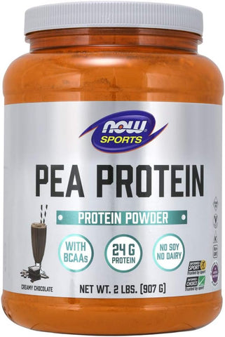 Sports Nutrition, Proteína de Ervilha 24 g, Fácil Digestão, Pó Cremoso de Chocolate, 2 Libras - NOW Foods