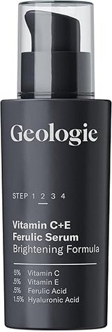 Serum Vitamina C E Ferulic | Clareia, Firmeza e Suaviza a Pele | 5% Vitamina C 0,5% Vitamina E 0,5% Ácido Ferúlico 1,5% Ácido Hialurônico | 30 ML (3 Meses de Uso) - Geologie