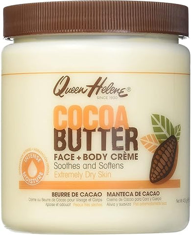 Creme de Manteiga de Cacau Queen Helene 15oz (3 Pacotes) – Hidratação Intensa para a Pele