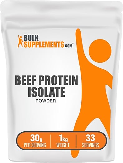 com – Proteína Isolada de Carne em Pó – Proteína Sem Lactose – Sabor Neutro – 100% Natural – Alta Qualidade – Embalagem Econômica – 500g - BulkSupplements