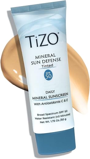 TiZO® Mineral Sun Defense Tinted SPF 50 | Proteção UVA e UVB | Suave para uso diário | Todos os tipos de pele | 50 g