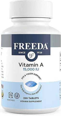 FREEDA - Freeda – Vitamina A Palmitato Kosher – Retinil Palmitato Pura Vitamina A 15.000 UI – Suporte para Olhos e Visão – 15g
