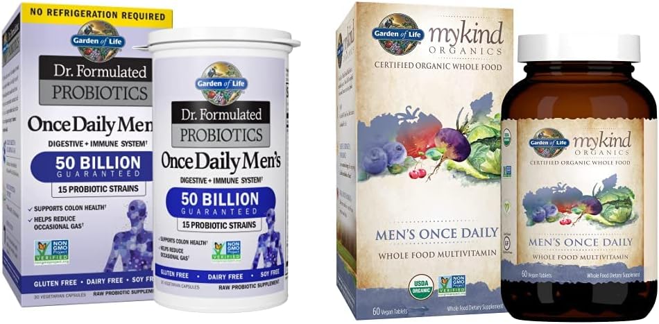 Probióticos para Homens, 30 Cápsulas – Melhor Marca de Probióticos para Saúde Masculina - Garden of Life