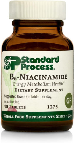 Standard Process Inc. - Standard Process B6-Niacinamide – Metabolismo Energético, Saúde Cardíaca e Digestão – Suplemento com Vitamina B6, Niacina, Ácido Ascórbico, Cogumelo Reishi, Cogumelo Shiitake e Mais