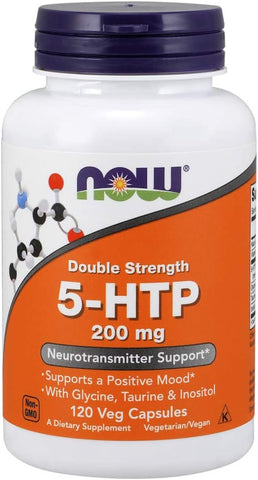 NOW Foods - Now Foods 5-HTP 200 mg – 120 VCaps | Aumente seu bem-estar com 5-HTP | Compre Agora!