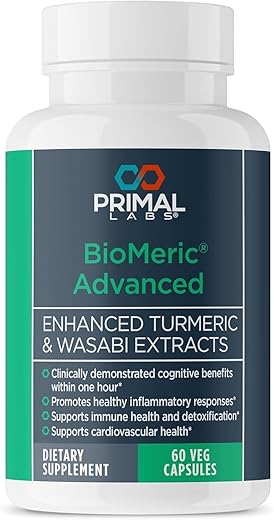 Primal Labs - BioMeric Advanced – Cápsulas com Extratos de Cúrcuma Curcumina e Wasabi – 60 unidades