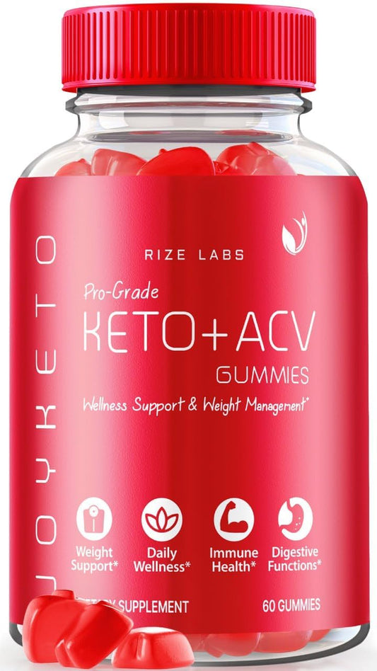 rize labs - Joy Keto ACV Gummies – Perda de Peso Avançada, Oficial – Avaliações Joy Keto Plus ACV Gummies, JoyKeto para Melhor Digestão Bloqueador de Carboidratos Gomitas Vitamina B12 (60 Gummies)