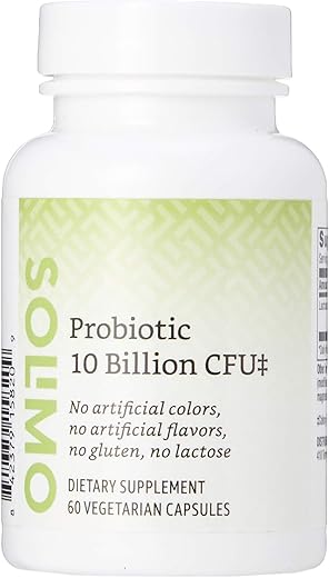 Amazon Brand – Solimo Cápsula Probiótica Diária, 10 Bilhões de Culturas Ativas, Apoio à Saúde Digestiva e Intestinal, 60 Unidades (Fornecimento de Dois Meses)