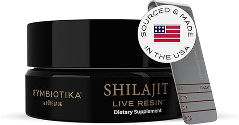 Resina Pura de Shilajit com Ouro Elemental, Ácido Fúlvico, 84 Minerais Traços, Digestivo – 30g - CYMBIOTIKA