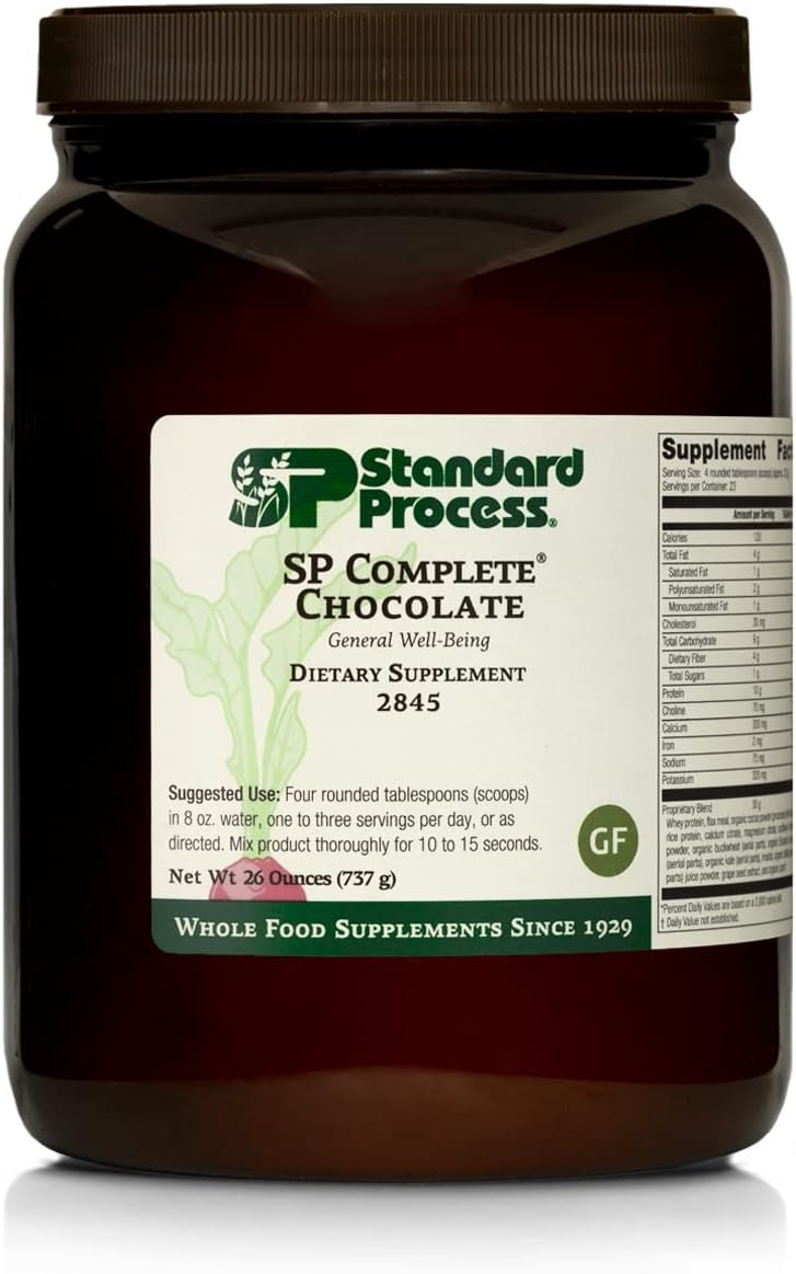 Standard Process Inc. - Standard Process SP Complete – Suporte Imunológico, Suporte Hepático, Antioxidante com Proteína de Arroz, Extrato de Semente de Uva e Colina – Vegetariano, Chocolate – 26 Ounce (750g)