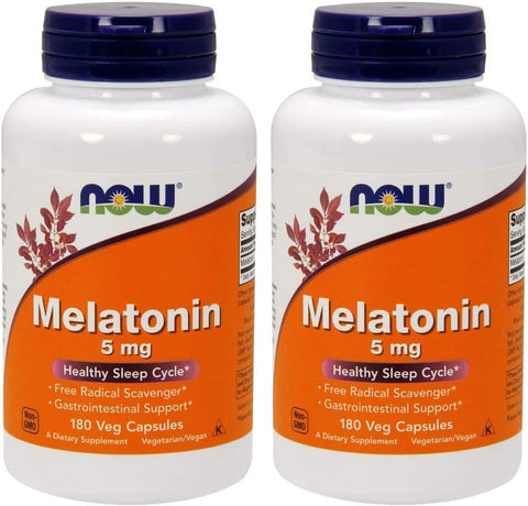 NOW Foods - Now Foods Melatonina 5mg Alta Potência 2X(180 cáps) Branco/Laranja – Compre Aqui