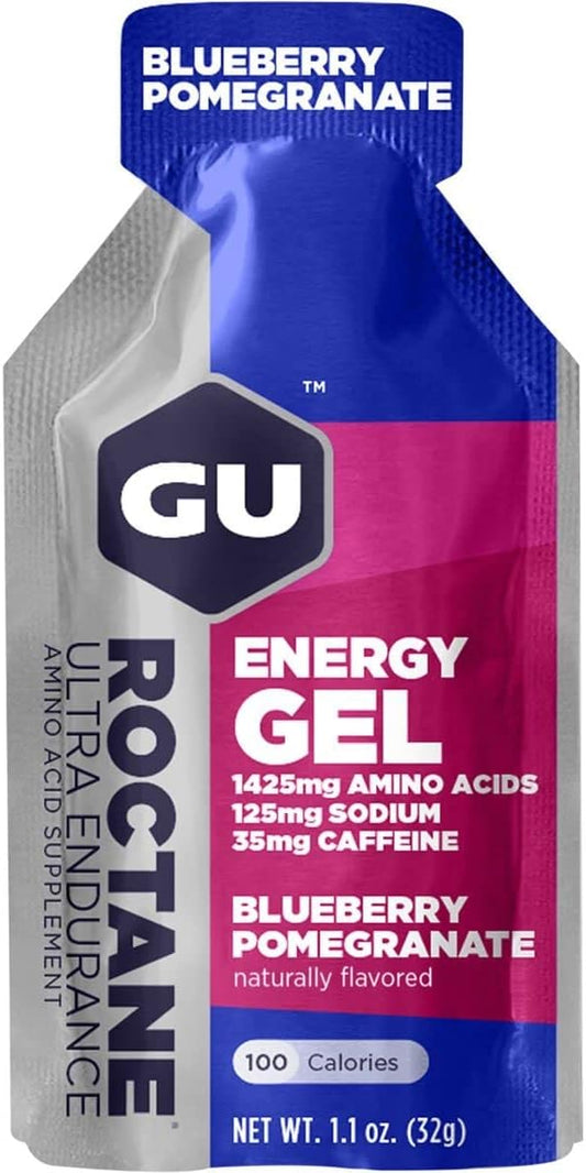 Roctane Energy Gel – Pack com 24 unidades sabor Mirtilo | Energia para atletas | Alta performance | Marca GU - GU