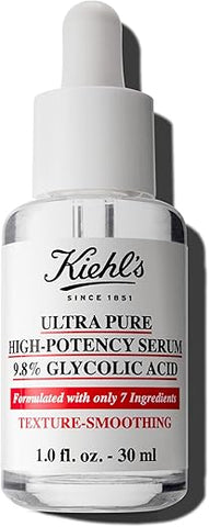 Kiehl’s Serum Facial Concentrado de Ácido Glicólico 9.8% Ultra Puro – Esfoliante para Pele Radiante e Textura Suavizada – 30ml