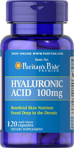 Puritan's Pride - Puritan’s Pride Ácido Hialurônico 100mg – 120 Cápsulas | 120 Unidades