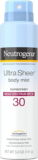 Ultra Sheer Body Mist Protetor Solar Spray FPS 30, Leve, Não Oleoso – 118 ml - Neutrogena