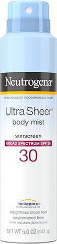 Ultra Sheer Body Mist Protetor Solar Spray FPS 30, Leve, Não Oleoso – 118 ml - Neutrogena