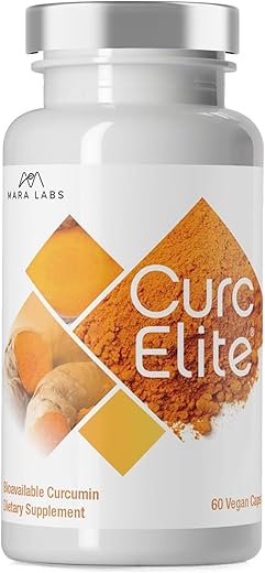 BrocElite - Mara Labs CurcElite Curcumina | Extrato de Cúrcuma 95%% Curcuminoides | Vegano, Sem Preenchedores e Não-OGM | 30 Porções