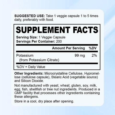 oppuland - Potássio Citrato 99mg | Suplemento de Potássio | Suporte Nervoso | Marca: Support Nerve