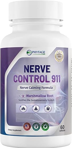 Phytage Labs - Nerve Control 911 – Suplemento Natural à Base de Plantas para Saúde dos Nervos (60 Cápsulas)