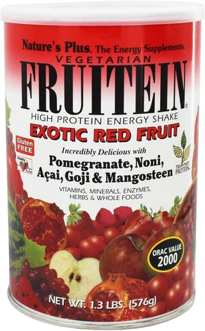 Natures Plus - Nature’s Plus – Fruitein Exotic Red Fruit, 590g em Pó: Energize sua saúde com este delicioso suplemento de frutas vermelhas
