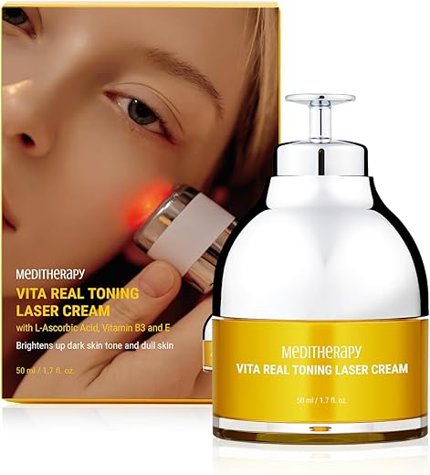 MEDITHERAPY - Creme Toning Laser VITA REAL (50ml), Dispositivo LED Vermelho All-in-one, Cuidado para Manchas Escuras e Hiperpigmentação, Booster de Skincare, Skincare Coreano