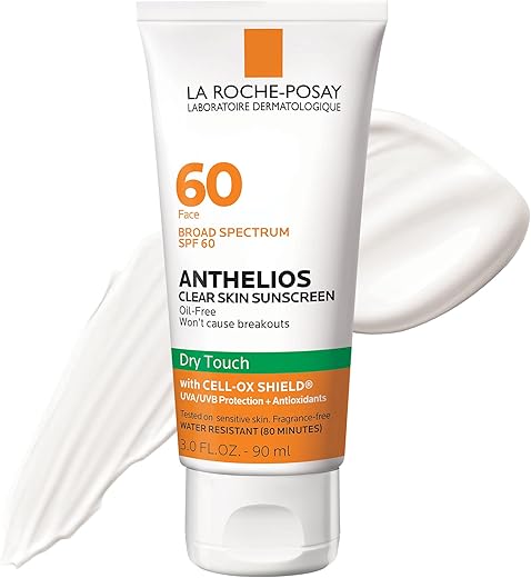 Protetor Solar La Roche-Posay Anthelios Clear Skin FPS 60 | Toque Seco | Rosto | Absorção de Oleosidade | Amplo Espectro Antioxidante | Não Oleoso | Livre de Oxybenzone | 50g