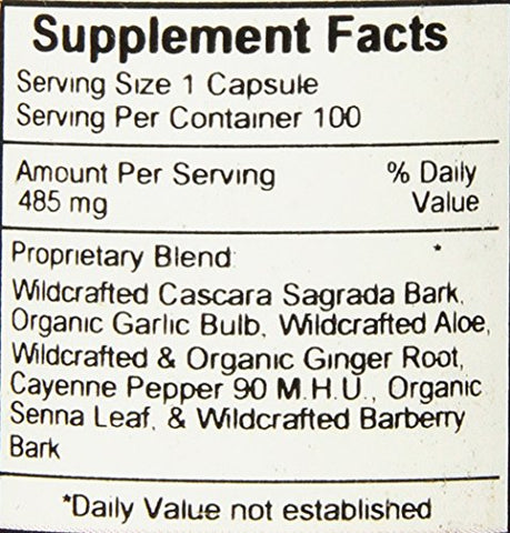 Dr. Christopher's Formula - Dr. Christopher’s – Cápsulas Vegetarianas Rápidas para o Cólon Parte 1 – 100 Unidades (485 mg cada)
