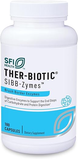 Sibb-Zymes – Enzimas Digestivas para a Digestão – Complexo de Enzimas Peptidase/Protease – Suporta Carboidratos Ótimos - Klaire Labs