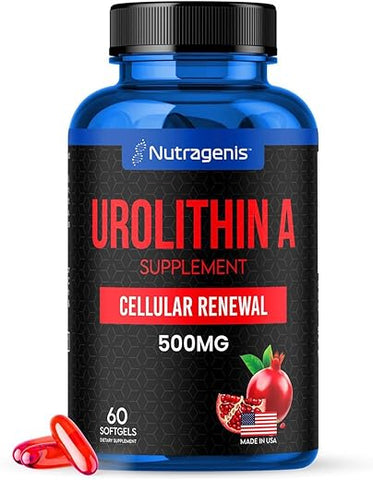 Nutragenis - Urolithin A – Suplemento 60 Softgel – Renovação Celular Avançada – Marca Urolithin A
