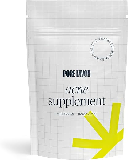 Pore Favor - POREFAVOR – Suplemento para Acne com DIM e Zinco 10 ativos, combate as 4 fases do desenvolvimento da acne. Vitaminas para Pele Limpa, Manchas e Imperfeições