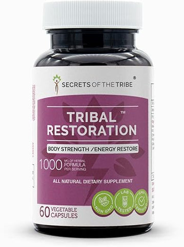 Secrets of the Tribe - Segredos da Tribo – Restauração Tribal, Restauração de Força/Energia Corporal, Mistura de Suplementos Herbais (60 Cápsulas)