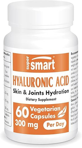 Suplemento de Ácido Hialurônico 300mg por Dia (Hialuronato de Sódio) – Alto Peso Molecular 1.2 Milhão de Daltons | Não-OGM | Alta Visibilidade em Buscadores - Supersmart