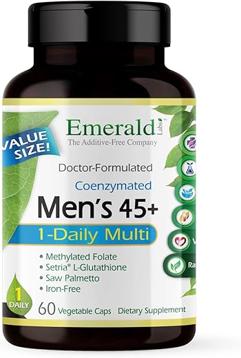 Multivitamínico Diário para Homens 45+ com Saw Palmetto e Licopeno – 60 cápsulas - EMERALD LABS