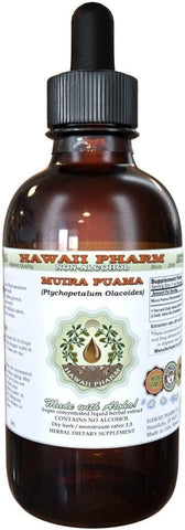 Muira Puama Extrato Líquido Sem Álcool, Orgânico Muira Puama (Ptychopetalum Olacoides) Glicerito Suplemento Herbal Natural, Hawaii Pharm, EUA 120 ml