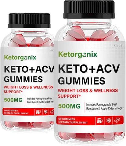 kivus - Kivus Ketorganix Gummies – Gomas Ketorganix Keto ACV (2 Pacotes, 120 Gomas)