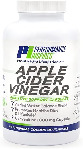 PERFORMANCE INSPIRED - Performance Inspired Nutrition – Cápsulas de Vinagre de Maçã Natural para Apoio à Perda de Peso Saudável – Açúcar no Sangue