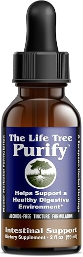SUPTMAX - Purify – Suporte Intestinal Avançado e Limpeza Microbiana Certificado Orgânico para Humanos e Animais de Estimação – Sem Artemísia – 60 ml Fórmula em Tintura