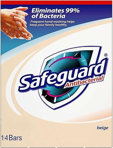 Sabonete antibacteriano Safeguard 14 barras 113g cada, cor bege – elimina bactérias